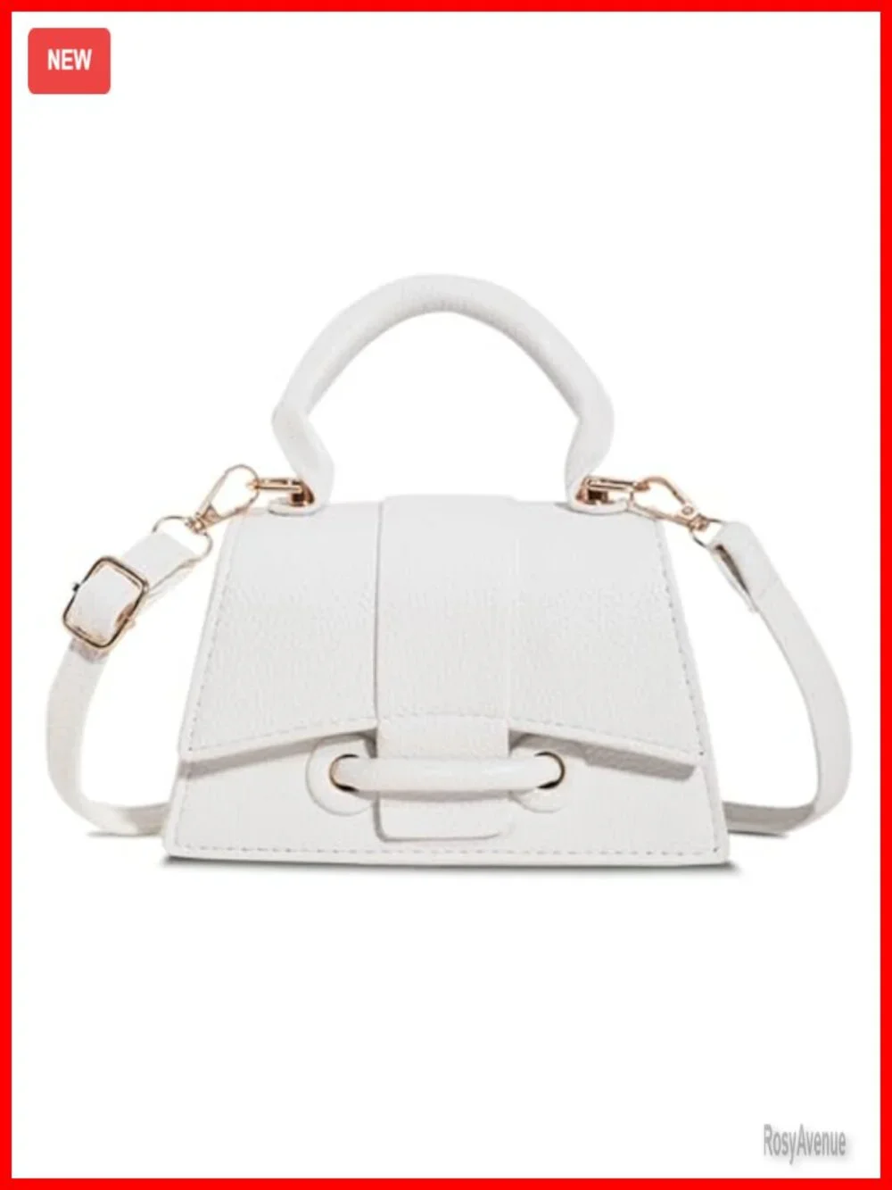 Mini Vegan Leather Top Handle Crossbody Clutch Purse